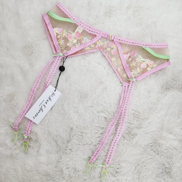 For Love and Lemons Tutti Frutti Strawberry Garter Belt S NWT Lingerie - Picture 7 of 9